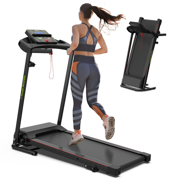 Folding Treadmill With Incline 2.5Hp 12Km / H Electric Treadmill For Home Foldable, Bluetooth Music Cup Holder Heart Rate Sensor Walking Running Machine For Indoor Home Gym Exercise Fitness