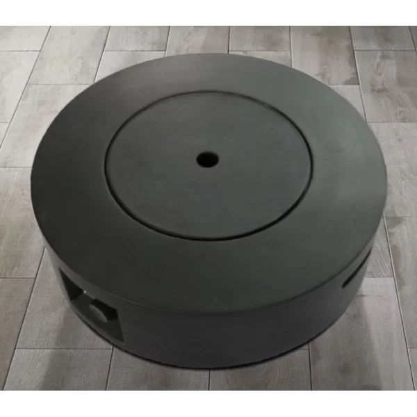 Fibre Reinforced Propane Gas Outdoor Fire Pit Table With Lid - Charcoal