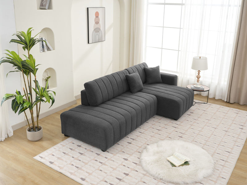 Jessica - Lamb Wool Sectional Sofa With Chaise