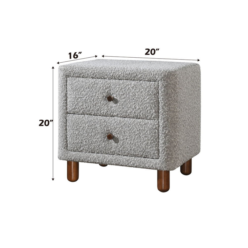 Cleo - Nightstand - Gray Boucle