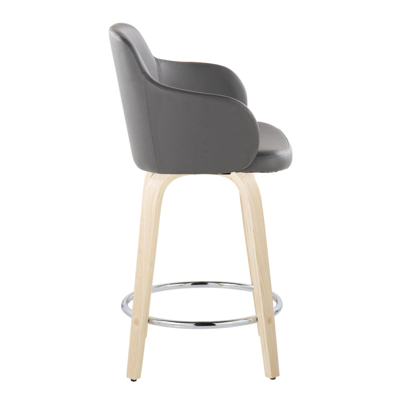 Boyne - Contemporary Fixed Height Counter Stool & Swivel With Round Footrest (Set of 2)