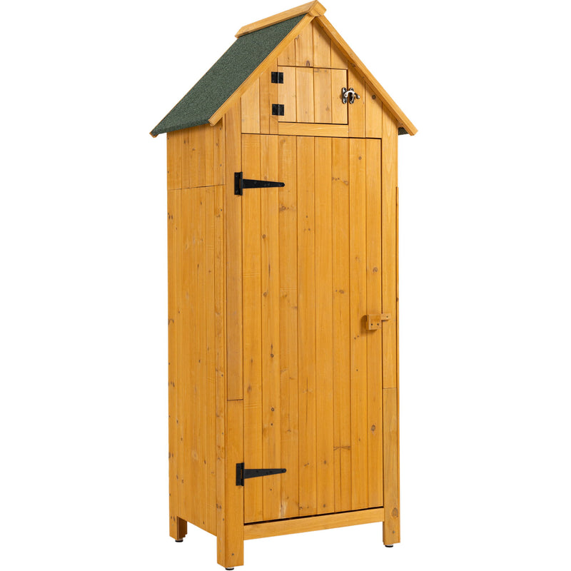 Outdoor Storage Cabinet Tool Shed Wooden Garden Shed - Natural