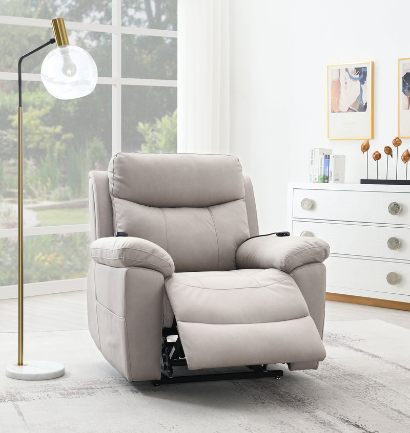 Chriki - Polished Microfiber Power Motion Recliner With Lift Heating Massage Chair