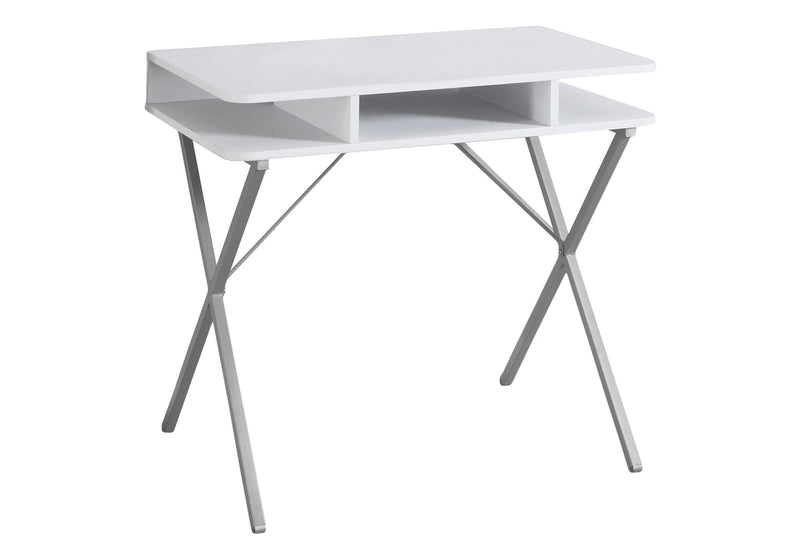 Computer Desk For Home Office, Laptop, Storage Shelves, Modern Convenient Design - White