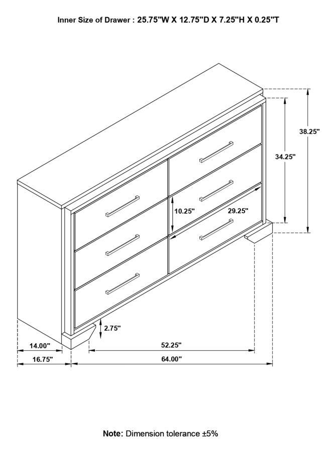 Baker - 6-Drawer Dresser - Light Taupe