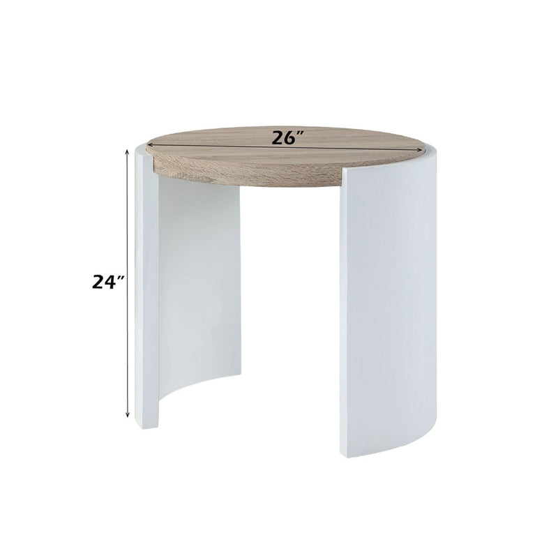 Zoma - End Table - Oak & White High