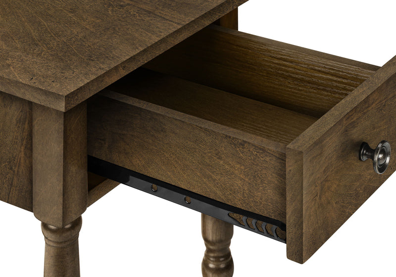 Accent End Table, 2 Tier, Storage Drawer, Traditional Stylish Design