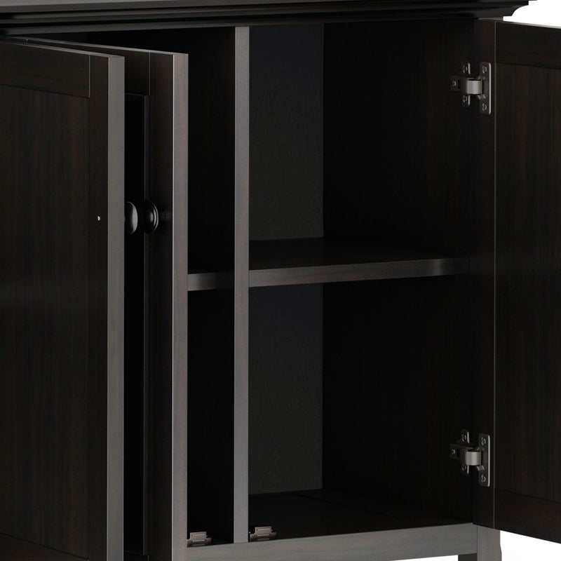 Amherst - Wide 4 Door Storage Cabinet - Hickory Brown