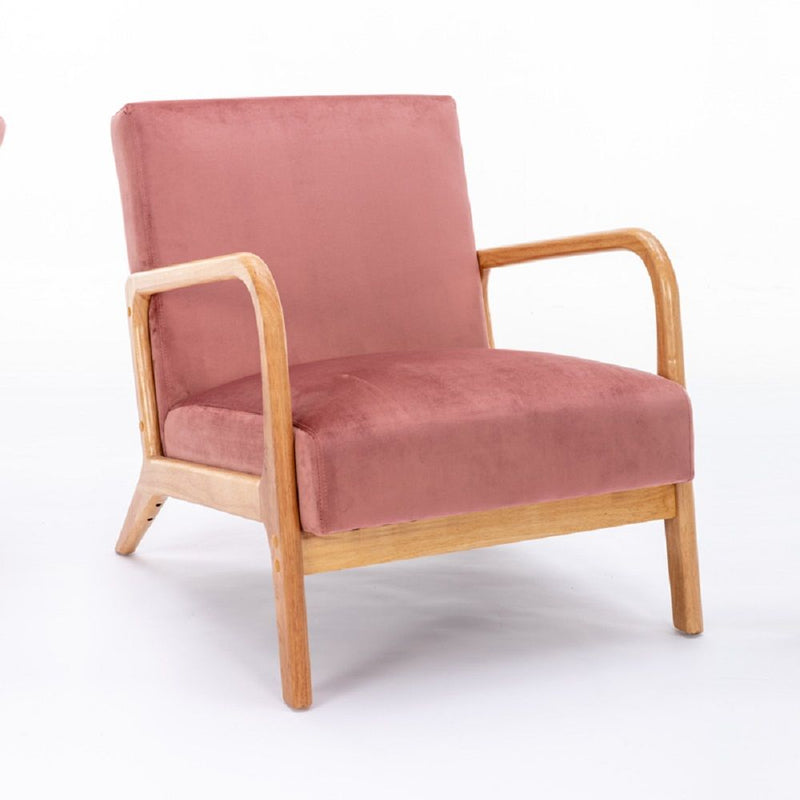 Classic Mid-Century Modern Accent Chairs, Open Framed Armchair With Cushioning