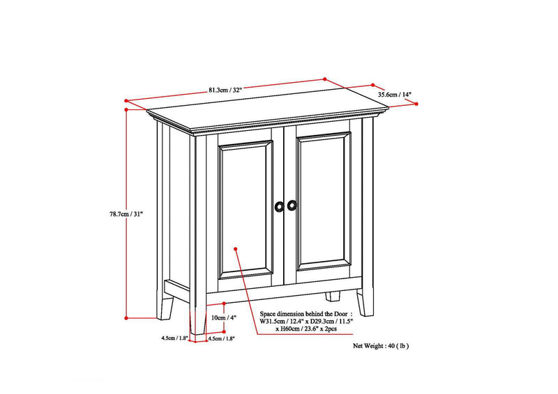 Amherst - Handcrafted Low Storage Cabinet