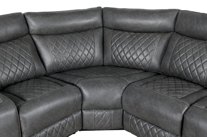 Home Theater Seating Manual Recliner With Cup Holder, Hide - Away Storage PU Reclining Sofa For Living Room, Home Theater