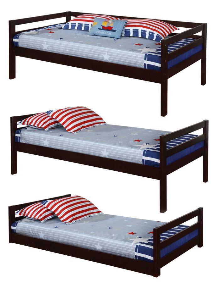 Sandler - Wood Twin Triple Bunk Bed - Cappuccino