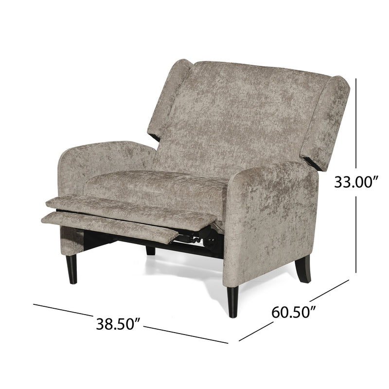 Oversized Textured Fabric Pushback Recliner