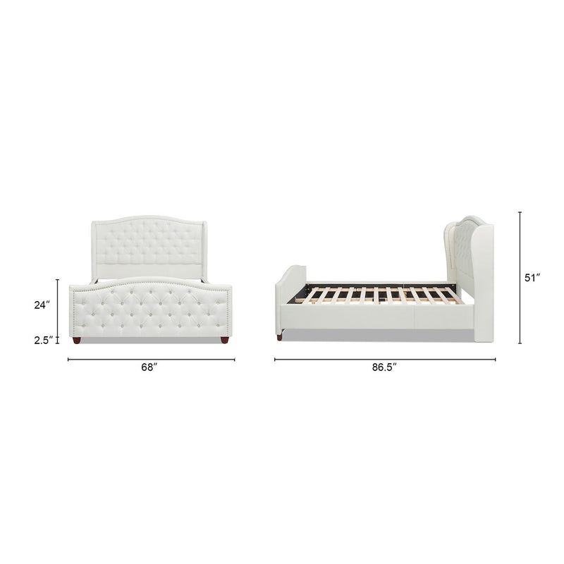 Fontana - Queen Wingback Upholstered Platform Bed Frame