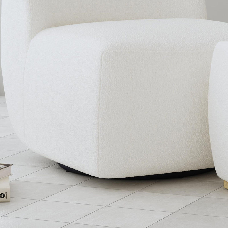 Nico - Swivel Chair & Ottoman - White