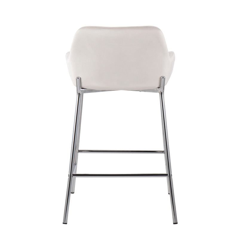 Daniella - Contemporary Fixed Height Counter Stool With Metal Legs (Set of 2)