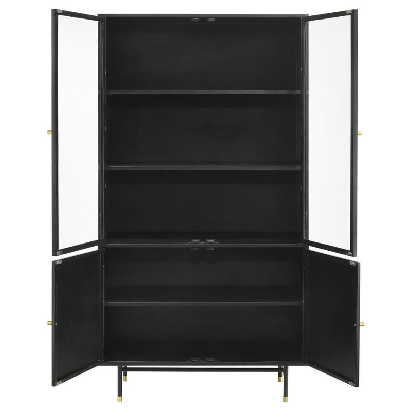 Santiago - 4 Door Metal Tall Storage Cabinet - Matte Black