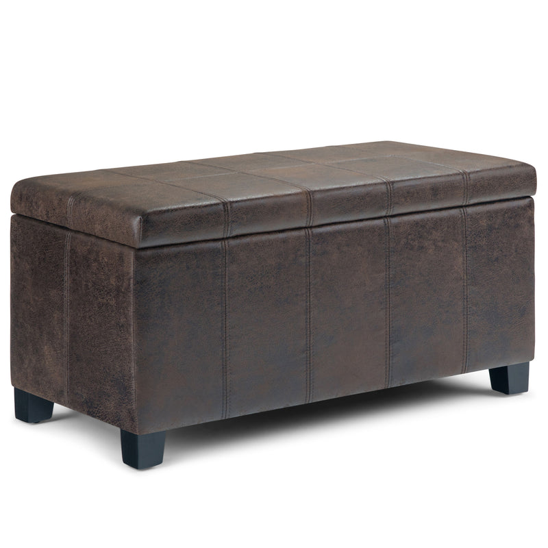 Dover - Storage Ottoman Bench - Distressed Brown