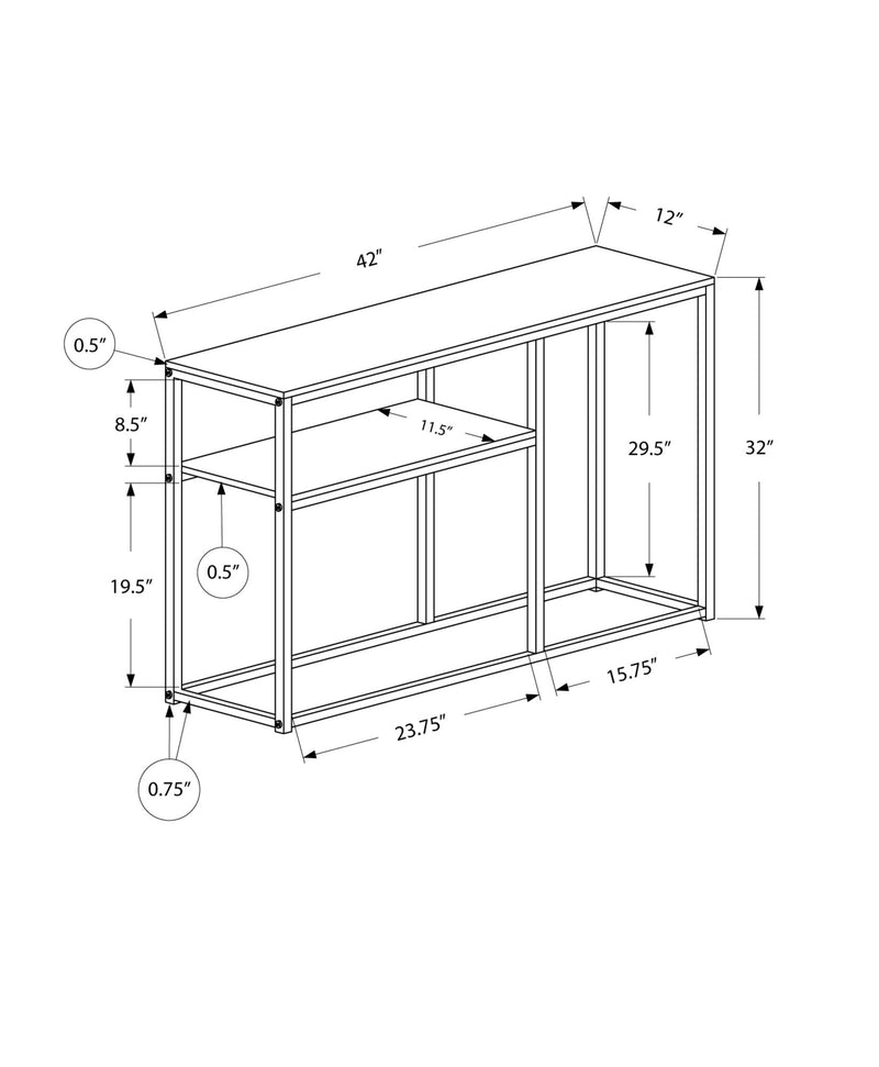 Accent Console Table For Entryway, Contemporary & Convenient Design - Gray