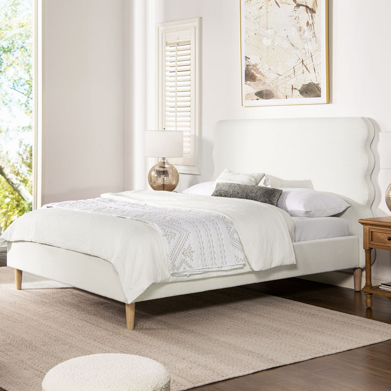 Stockholm - Modern Wavy Headboard Platform Bed