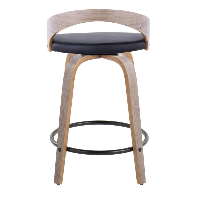 Grotto - Contemporary Fixed Height Counter Stool & Swivel With Round Footrest (Set of 2)