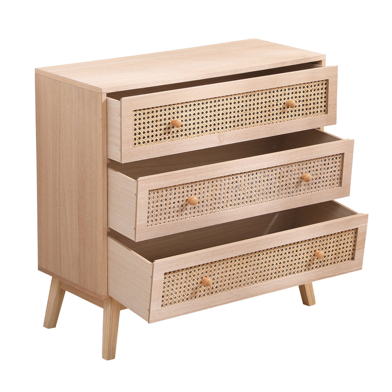 Drawers Rattan Storage Cabinet Rattan Drawer, For Bedroom, Living Room