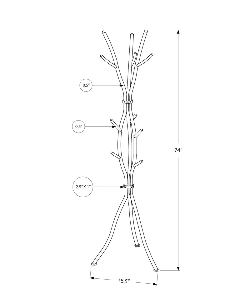 Coat Rack, Hall Tree, Free Standing, 11 Hooks, Entryway, Contemporary & Modern