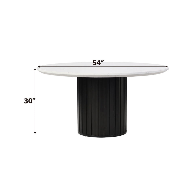 Jaramillo - Round Dining Table With Engineered Marble Top - Black