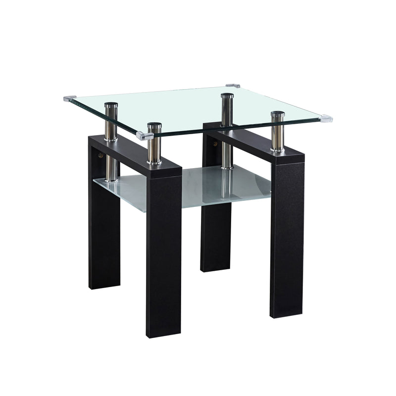 Clear Glass Top Side Table, End Table, Modern Design For Home