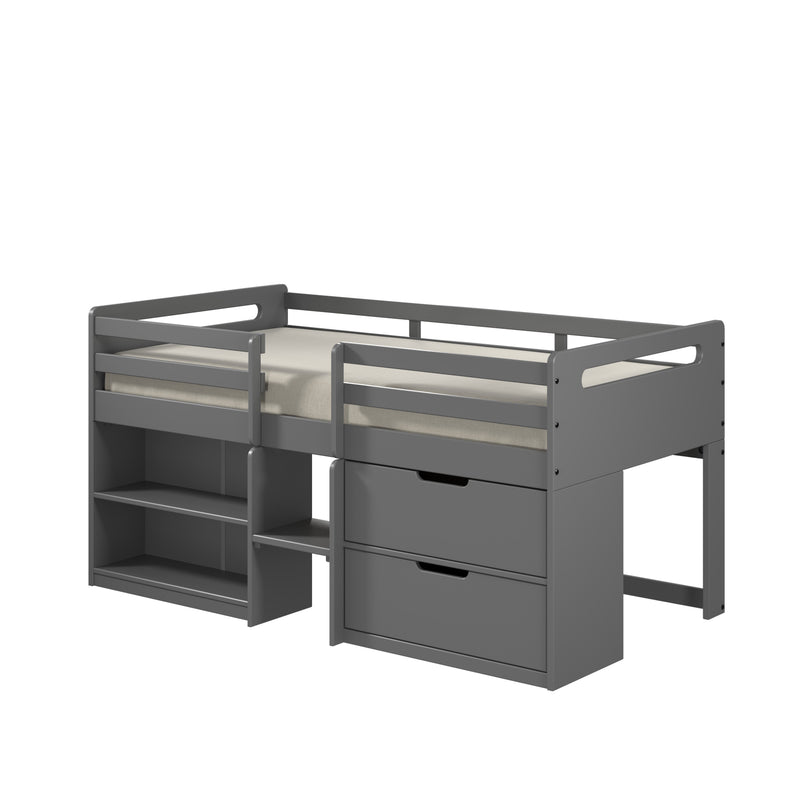 Fabiana - Twin Loft Bed With Storage - Gray