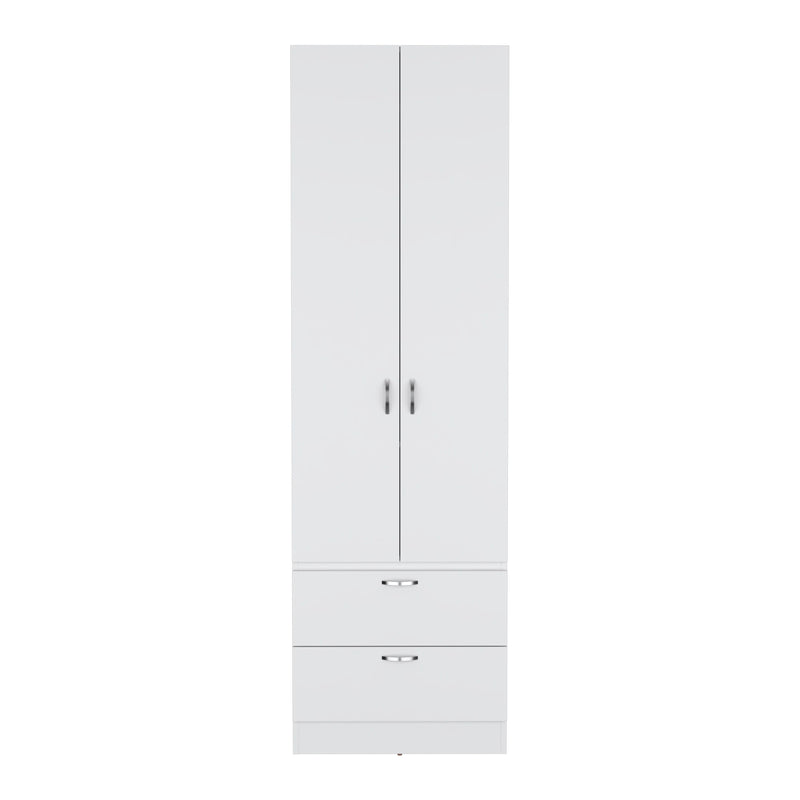 Armoire Organiser, Two Shelves, Rod, Double Door Cabinet Armoire