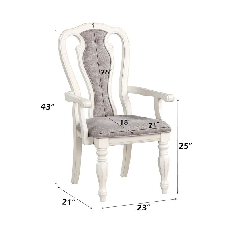 Florian - Arm Chair (Set of 2) - Gray & Antique White