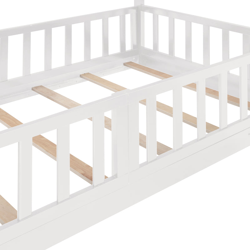 Twin Over Twin Bunk Bed with Slide and Ladder, White(Old SKU:LP000009AAK)