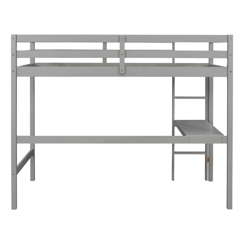 Twin Loft Bed with  built-in desk,Grey(Old SKU:W50450910)