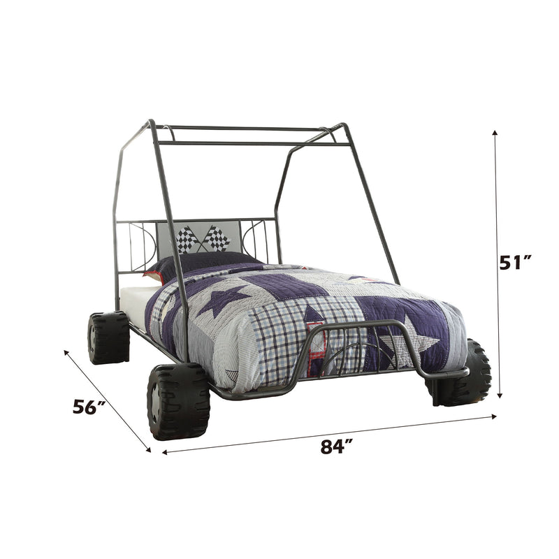 Xander - Twin Go Kart Bed - Gunmetal