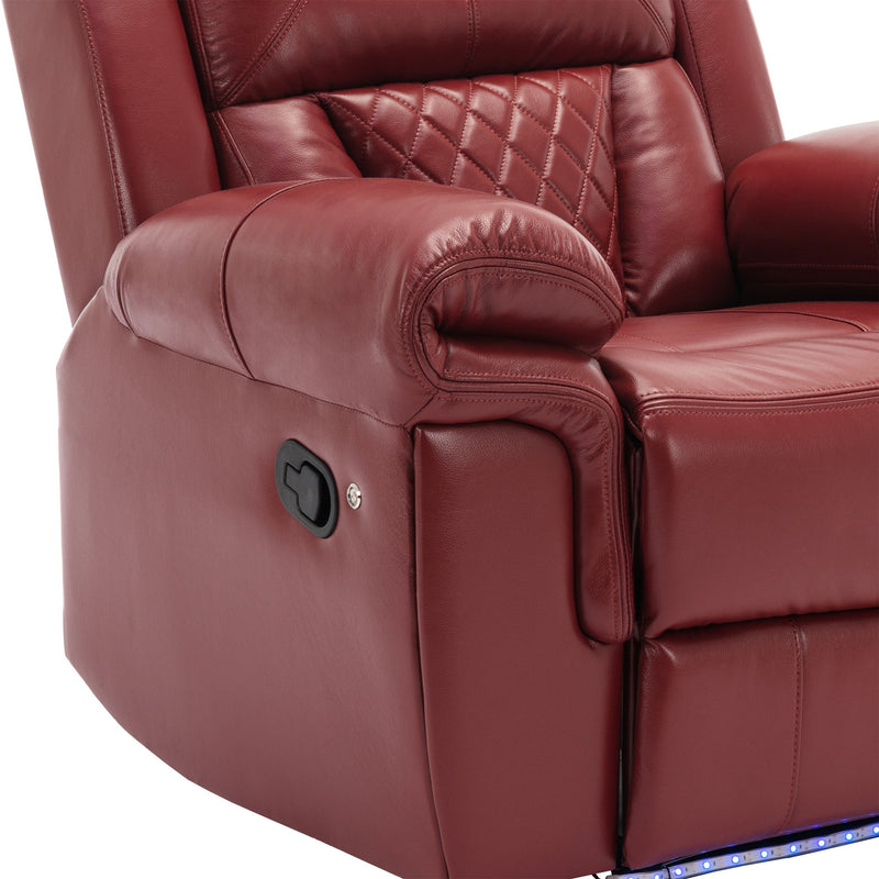 Home Theater Seating Manual Recliner Chair With Led Light Strip For Living Room