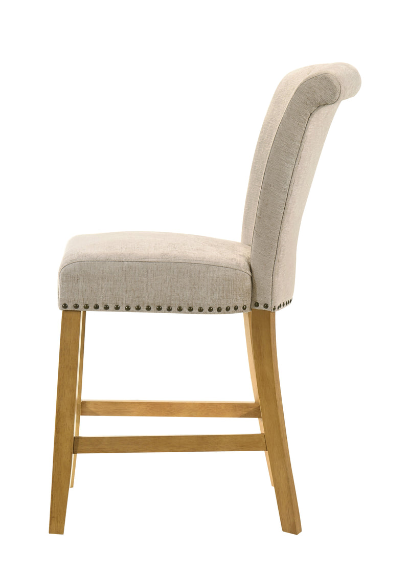 Auggie - 20.5" Fabric Counter Height Chair With Nailhead Trim