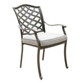 Outdoor Patio Aluminum Dining Arm Chair With Cushion (Set of 2)