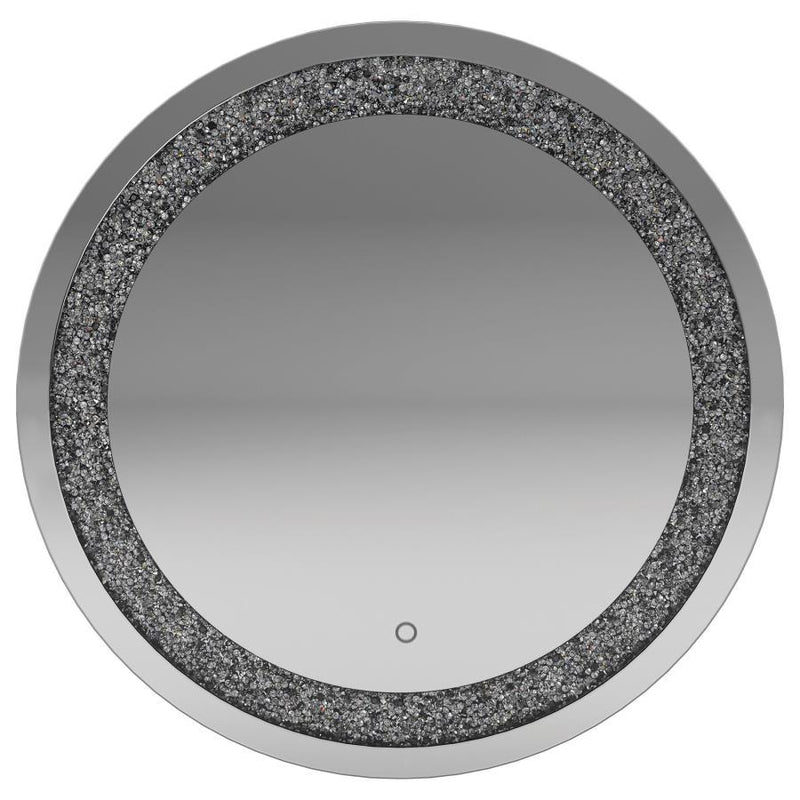 Landar - Round LED Light Wall Mirror - Silver - Atlantic Fine Furniture Inc