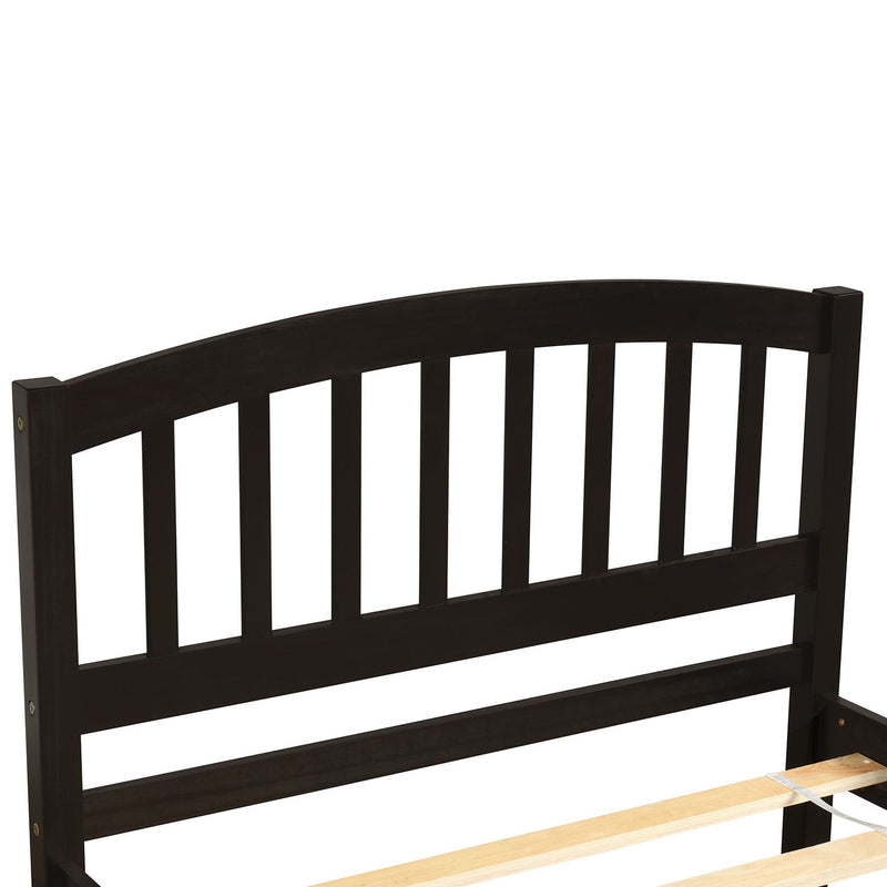 Twin Size Platform Bed Wood Bed Frame With Trundle