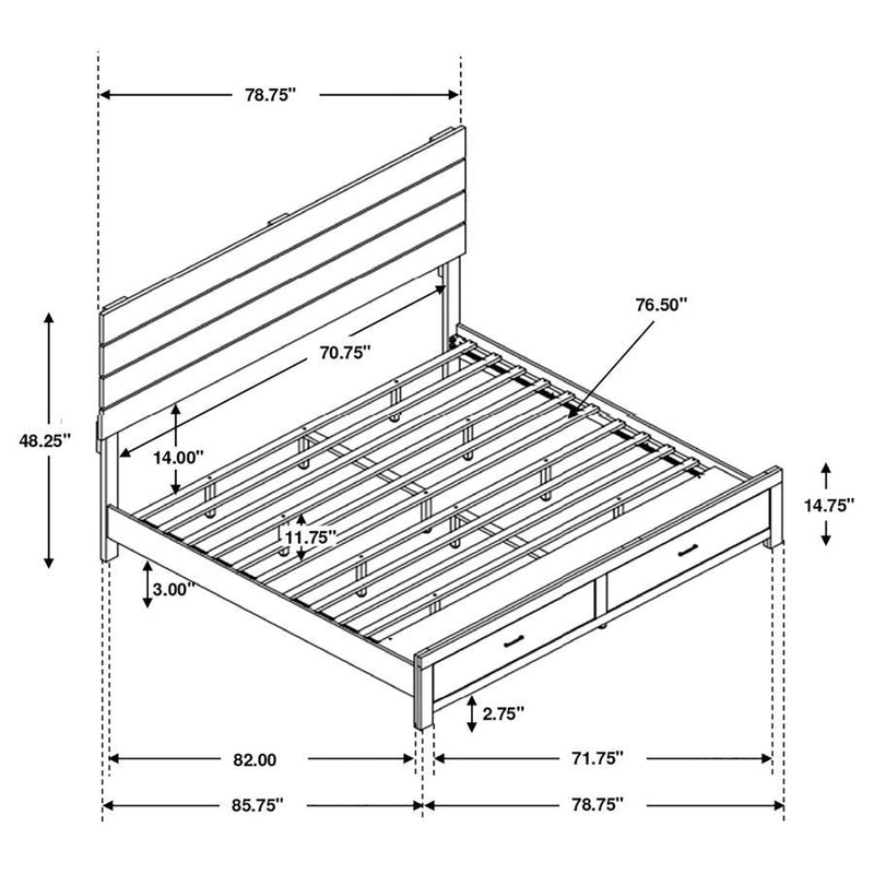 Brantford - Wood Storage Panel Bed