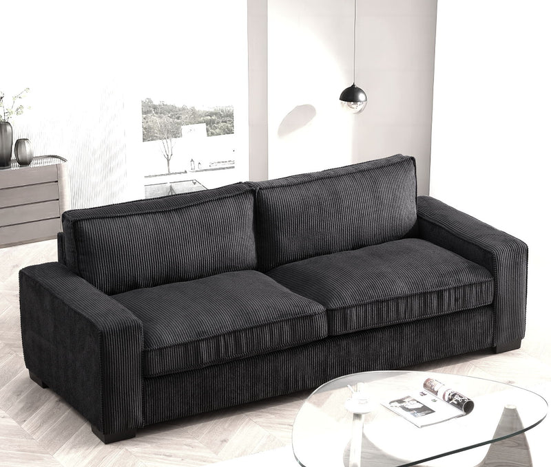 Luxe - Corduroy Sofa With Sleek Design, Spacious And Comfortable 3 Seater Couch