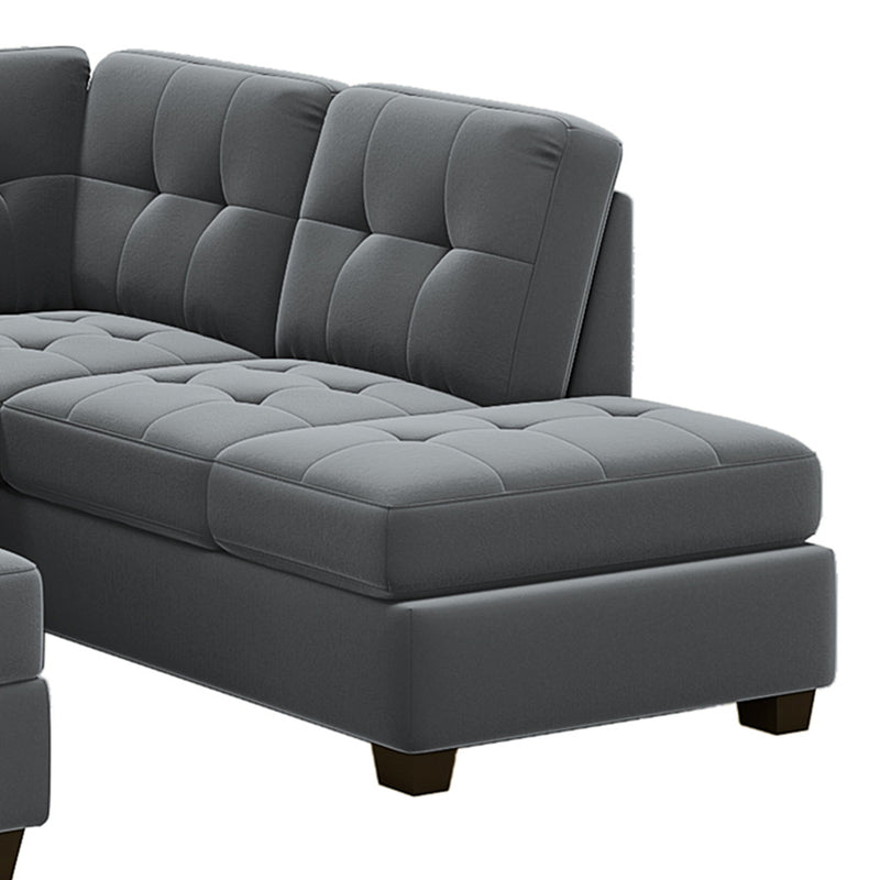 Sectional Sofa With Reversible Chaise Lounge, L-Shaped Couch With Storage Ottoman And Cup Holders