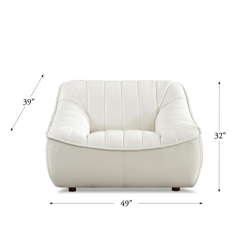 Snug Leather Chair - Cream White