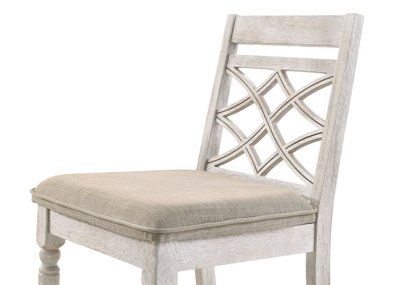 Havanna - Wide Contemporary Fabric Chair With Cushion (Set of 2) - Off White