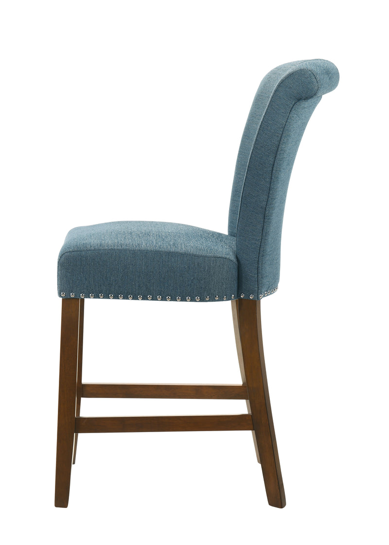 Auggie - 20.5" Fabric Counter Height Chair With Nailhead Trim