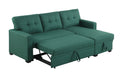 Upholstered Cushions Pull Out Sectional Sofa With Chaise