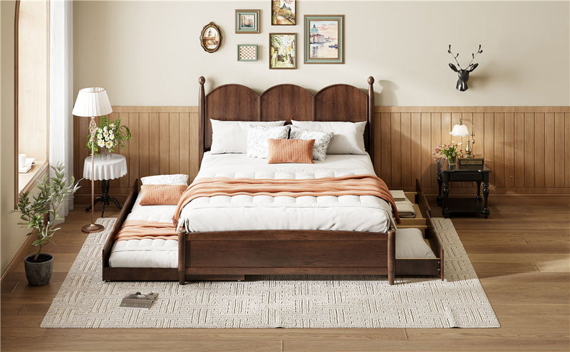 Platform Bed With With 2 Big Drawers And Trundle