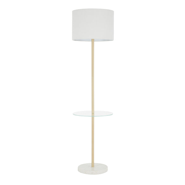 Chloe - Contemporary Shelf Floor Lamp - Clear / White