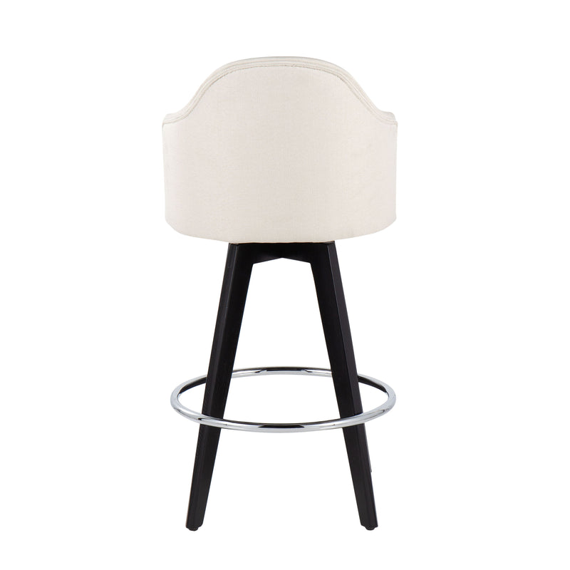 Ahoy - Contemporary Fixed Height Counter Stool With Round Footrest (Set of 2)